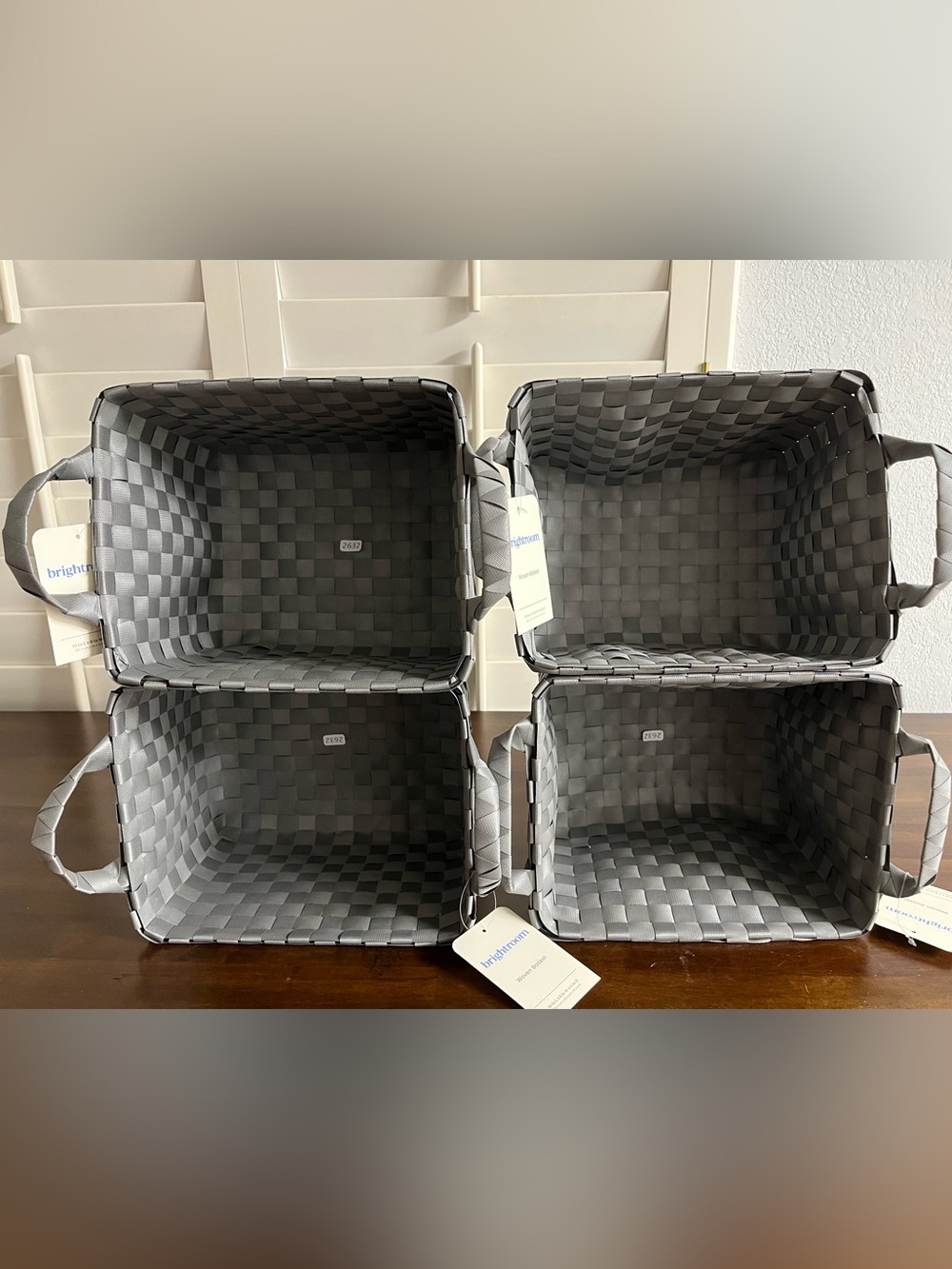 Gray Woven Storage Tote - Stylish Organizer 10in L x 8in W x 6in H